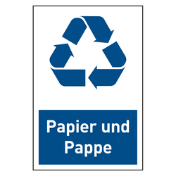 Recycling-Aufkleber "Papier und Pappe" Folie, 100 x 150 mm