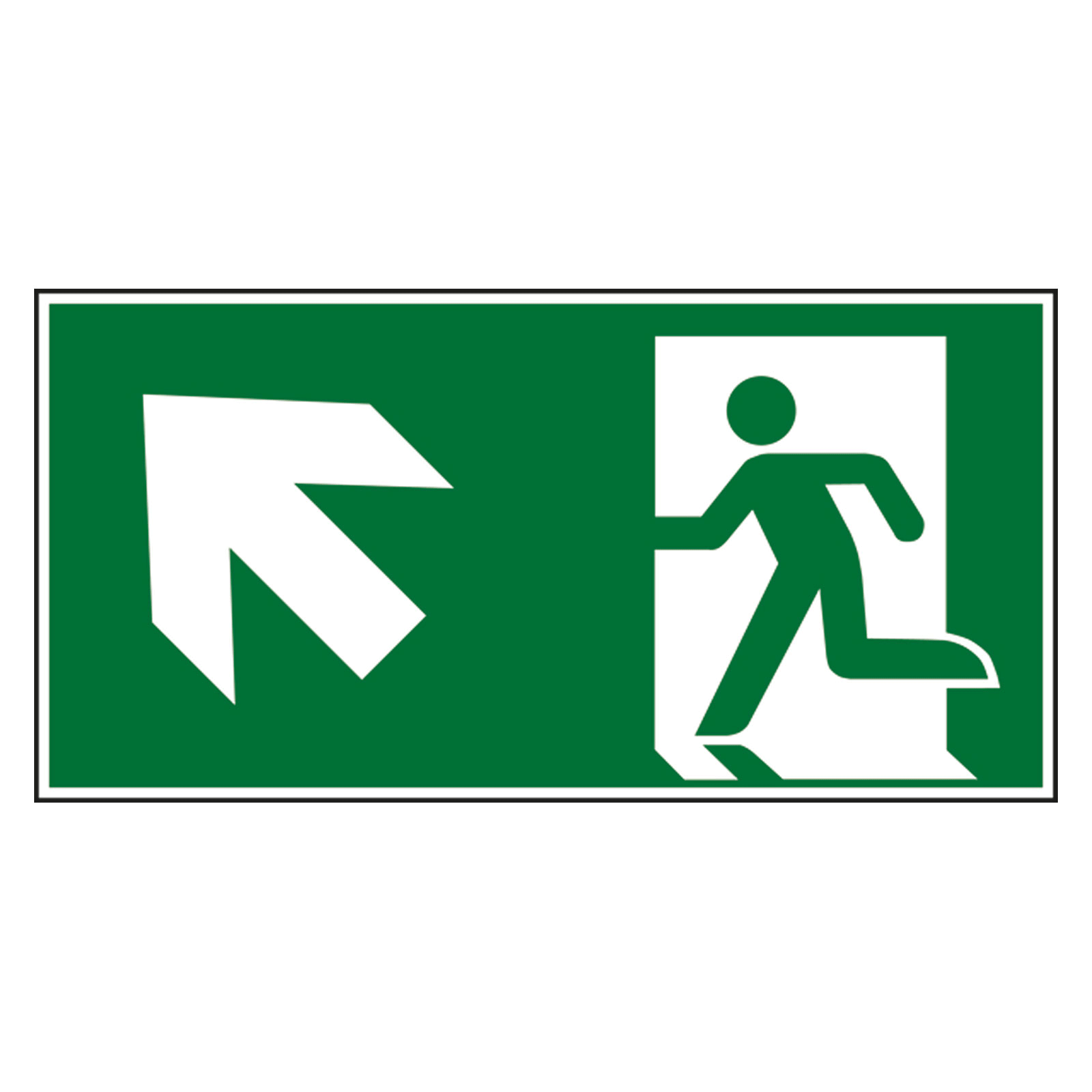 Fluchtwegschild Rettungsweg/Notausgang links aufwrts DIN EN ISO 7010