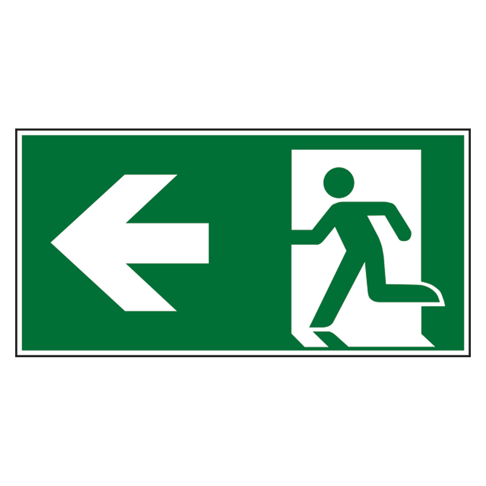 Fluchtwegschild Rettungsweg/Notausgang links DIN EN ISO 7010