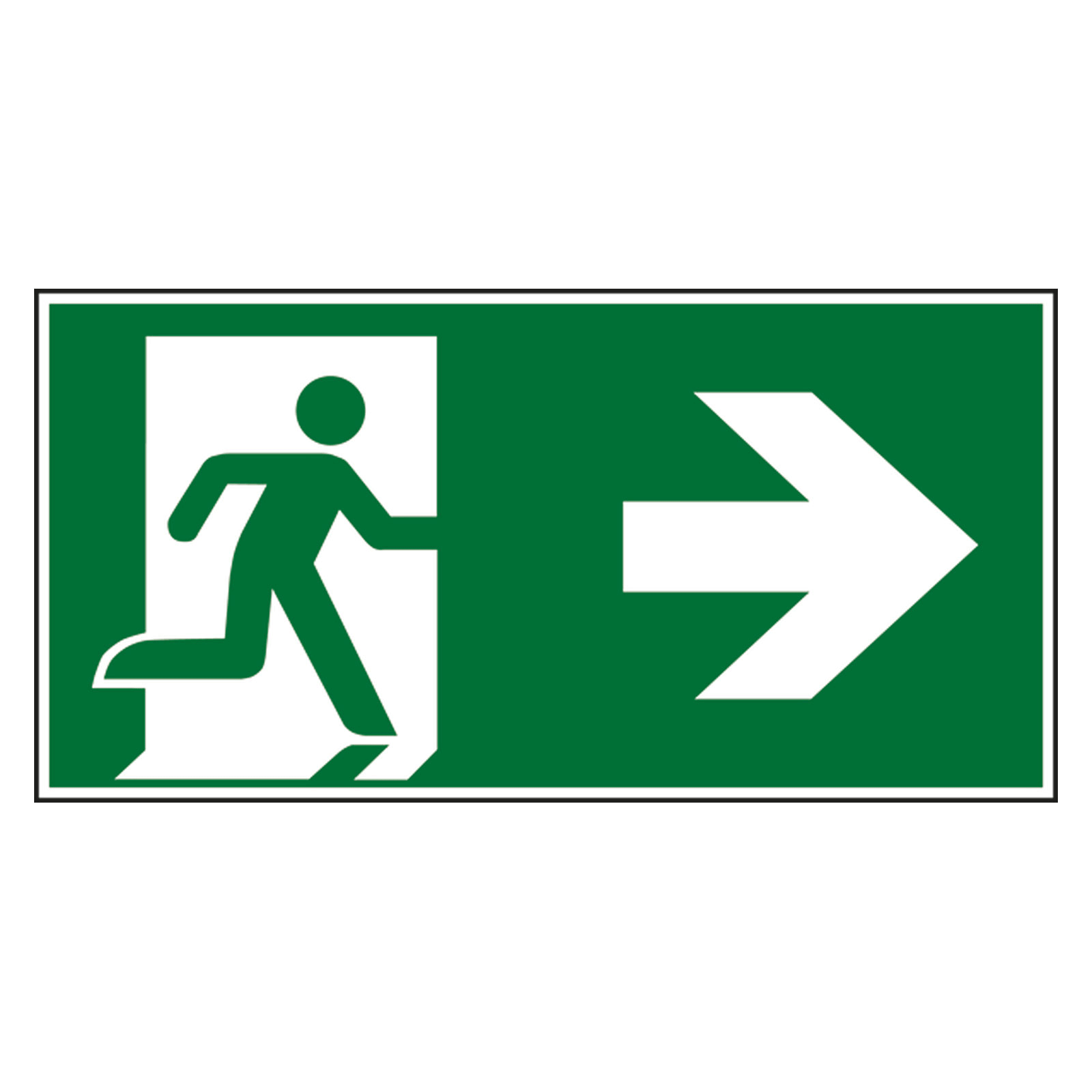 Fluchtwegschild Rettungsweg/Notausgang rechts DIN EN ISO 7010