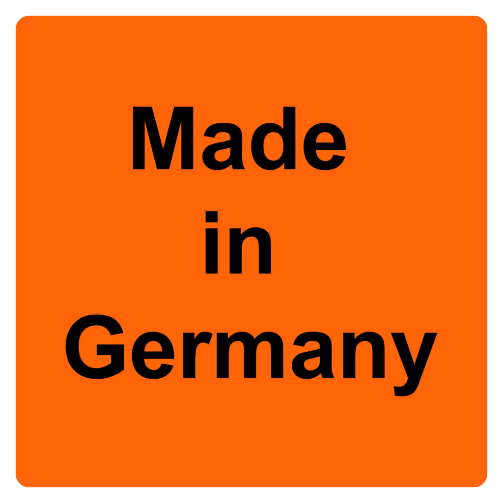 Produktkennzeichen Made in Germany, Orange, Haftpapier, 35 x 35 mm, 500 Stck/Rolle