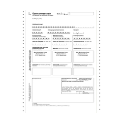 Übernahmeschein 3-fach, endlos 24 cm x 12", ohne laufende Nummerierung mit Eindruck Ihrer Stammdaten 500er Karton