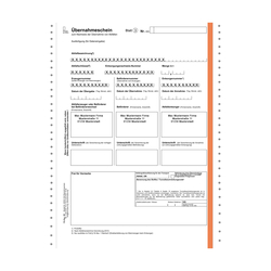 Übernahmeschein 3-fach, endlos 24 cm x 12", ohne laufende Nummerierung mit Eindruck Ihrer Stammdaten 500er Karton