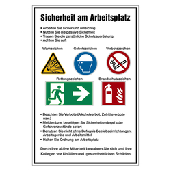 Aushängeschild Sicherheit am Arbeitsplatz aus Aluminium 400x 600 mm