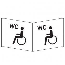 WC Schild Rollstuhlfahrer - Winkelschild