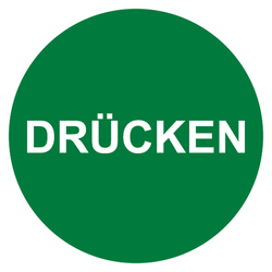 Türetikett / Aufkleber "Drücken" in verschiedenen Größen