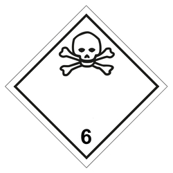 Gefahrzettel, Gefahrgutaufkleber Klasse 6.1 Giftige Stoffe, in verschiedenen Größen und Materialien