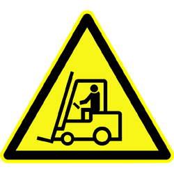 Warnung vor Flurförderzeugen - Warnschild BGV A8 W07