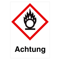 GHS-Symbol entzündend (oxidierend) wirkende Stoffe - Achtung