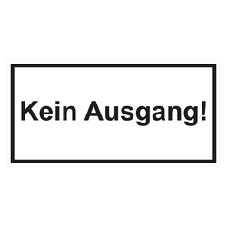 Aufkleber "Kein Ausgang!" Folie, 300 x 150 mm