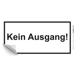 Aufkleber "Kein Ausgang!" Folie, 300 x 150 mm