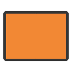 Warntafel blanko, orange, Stahlblech reflektierend ohne Halter, 400 x 300 mm inkl. Abdeckhaube