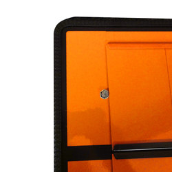 Warntafel blanko, orange, Stahlblech reflektierend ohne Halter, 400 x 300 mm inkl. Abdeckhaube und Ziffernsatz