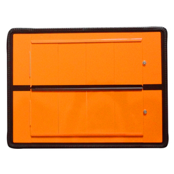 Warntafel blanko, orange, Stahlblech reflektierend ohne Halter, 400 x 300 mm inkl. Abdeckhaube und Ziffernsatz