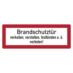 Feuerwehrzeichen Brandschutztür verkeilen, verstellen, festbinden o.ä. verboten DIN 4066