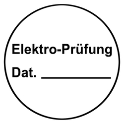 Prüfplaketten weiß Ø 23 mm "Elektro-Prüfung Dat."