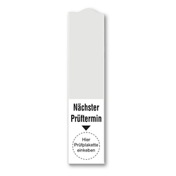 Kabelgrundplakette transparent/weiß 20 x 100 mm "Nächster Prüftermin" 5 Stück/Bogen