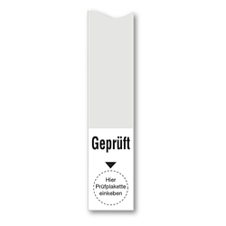 Kabelgrundplakette transparent/weiß 20 x 100 mm "Geprüft" 5er Pack