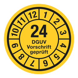 Jahresprüfplaketten Ø 35 mm "DGUV Vorschrift geprüft" 10 Stück/Bogen