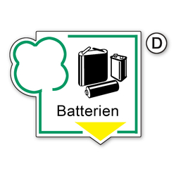 Recycling-Aufkleber "Batterien" PVC-Folie