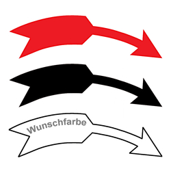 Richtungspfeil Drehrichtung rechts 112 x 32 mm in verschiedenen Farben