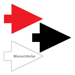 Richtungspfeil 30 x 23 mm in verschiedenen Farben, Verklebungsrichtung frei