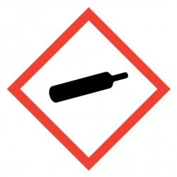 GHS-Symbol 04 Gasflasche - unter Druck stehende Gase 100 mm x 100 mm 500er Rolle