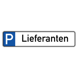 Parkplatzreservierungsschild "Lieferanten" Aluminium 520 x 110 mm