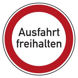 Hinweisschild "Ausfahrt freihalten" verschiedene Größen