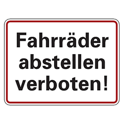 Hinweisschild "Fahrräder abstellen verboten!" Aluminium 200 x 150 mm