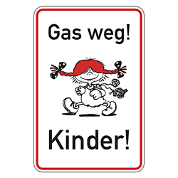 Hinweisschild "Gas weg! Kinder!" Aluminium 500 x 750 mm