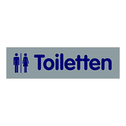 Türhinweisschild "Toiletten" mit Symbol Kunststoff selbstklebend 160 x 40 mm