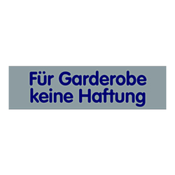 Türhinweisschild "Für Garderobe keine Haftung" Kunststoff selbstklebend 160 x 40 mm