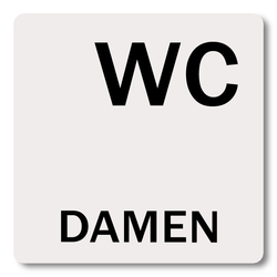 Schild "WC Damen" Aluminium selbstklebend 60 x 60 mm