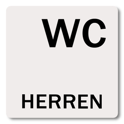 Schild "WC Herren" Aluminium selbstklebend 60 x 60 mm