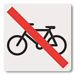 Schild "Fahrradverbot" Aluminium selbstklebend 60 x 60 mm