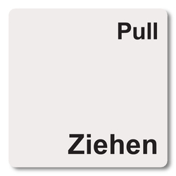 Schild "Ziehen Pull" Aluminium selbstklebend 60 x 60 mm