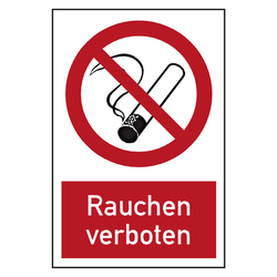 Verbotszeichen Kombischild Rauchen verboten Folie 150 x 200 mm Einzeletikett