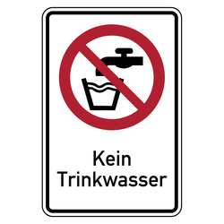 Verbotsschild Kombischild Kein Trinkwasser