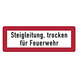 Feuerwehrzeichen Steigleitung, trocken für Feuerwehr DIN 4066