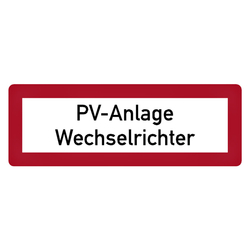 Feuerwehrzeichen PV-Anlage Wechselrichter DIN 4066