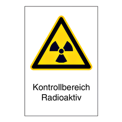 Warnschild "Kontrollbereich Radioaktiv"