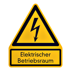 Warnschild "Elektrischer Betriebsraum" Aufkleber, Folie, 200 x 237 mm