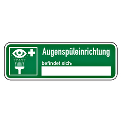 Rettungszeichen Augenspüleinrichtung befindet sich Folie 180 x 60 mm Einzeletikett