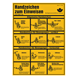 Aluminiumschild "Handzeichen zum Einweisen" nach BGV A8 und ASR A1.3, Aluminium gelocht 290 x 400 mm