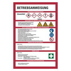 Betriebsanweisung für Lösemittel nach GHS