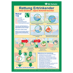 Hinweisschild BSBG Aushang Rettung Ertrinkender, Aluminium 280 x 400 mm