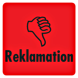 Qualitätsaufkleber Reklamation, Rot, 40 x 40 mm, Quadratisch