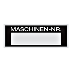 Maschinen-Etiketten "Maschinen-Nr." Aluminiumschild 80 x 30 mm