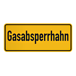 Hinweisschild "Gasabsperrhahn" 240 x 100 mm